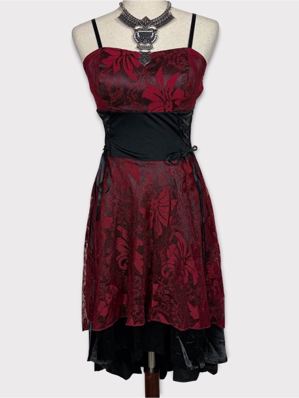 Unbranded Corset Floral Hi-Low Dress Small Witchy Vampire Whimsigoth Grunge